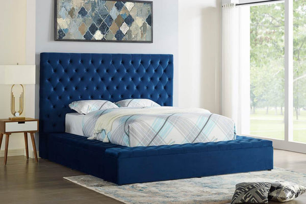 Paris Blue Platform King Bed