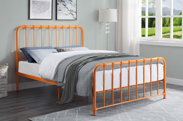1571 Metal Orange Platform Twin Bed