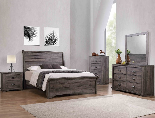 8100 Coralee Grey Queen Bed