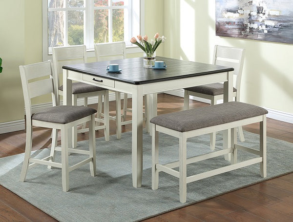 Dakota White Counter Height Dining Set 6-Piece