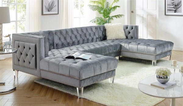 Prada Grey Velvet Sectional