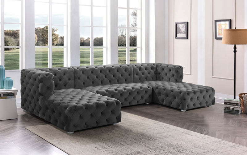 Cosmo Grey Velvet Sectional