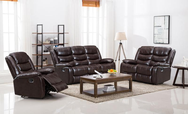 Miami (Brown) 3-PC Recliner Set