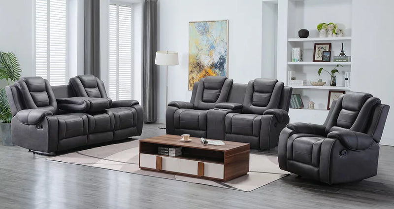 S9009 Galaxy Grey Recliner Set 3-Piece