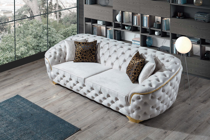 Lupino Ivory Velvet Sofa & Loveseat