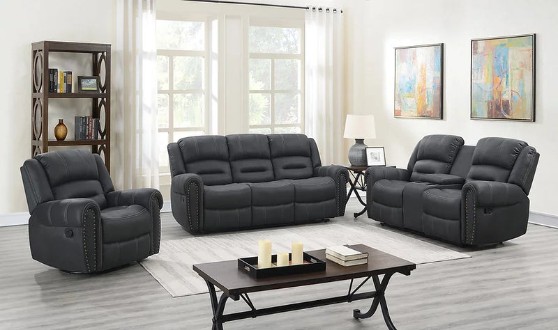 S8007 Houston (Grey Fabric) Recliner Set 3-Piece