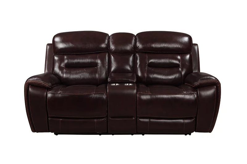 S2226 Rosewood (Leather/Power) Brown Recliner Set 3-Piece