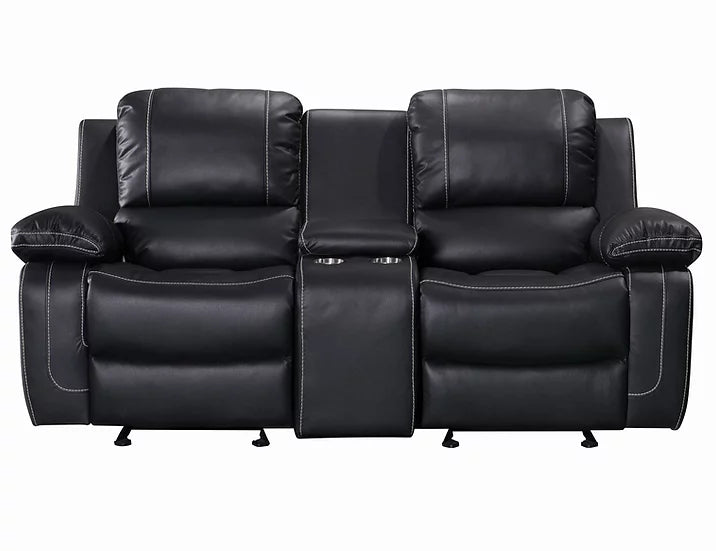 S3009 Nova Black Recliner Set 3-Piece