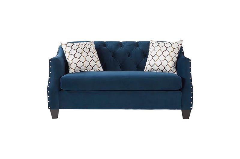 S16150 Bing Blue Velvet Sofa&Loveseat Set