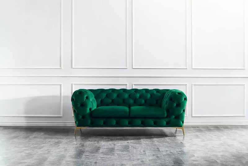 MI-1346 Lori Green Velvet Sofa&Loveseat Chair Set