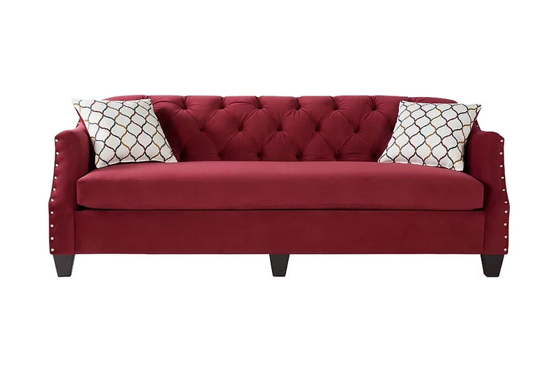 S16150 Bing Red Velvet Sofa&Loveseat Set