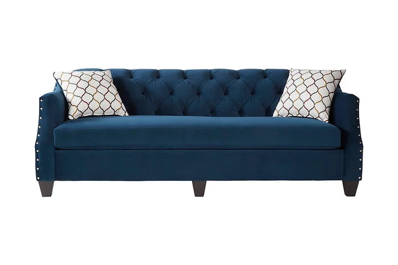 S16150 Bing Blue Velvet Sofa&Loveseat Set