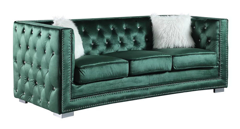 S4111 Paris Green Velvet Sofa&Loveseat Chair Set