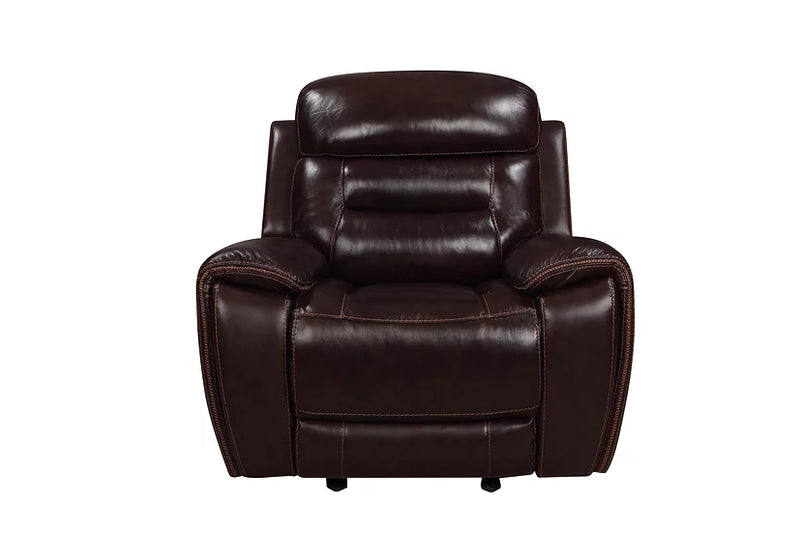 S2226 Rosewood (Leather/Power) Brown Recliner Set 3-Piece