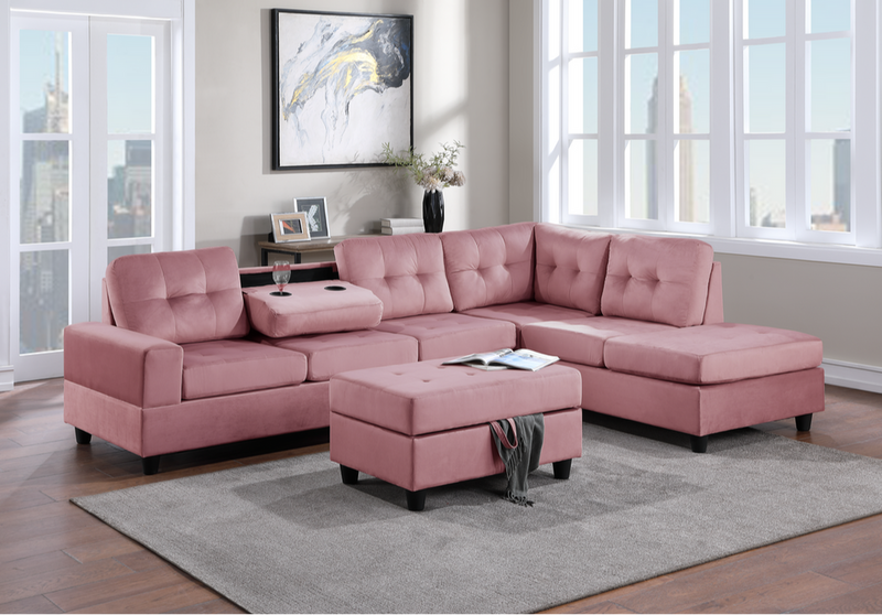 Heights Reversible Sectional With Ottoman