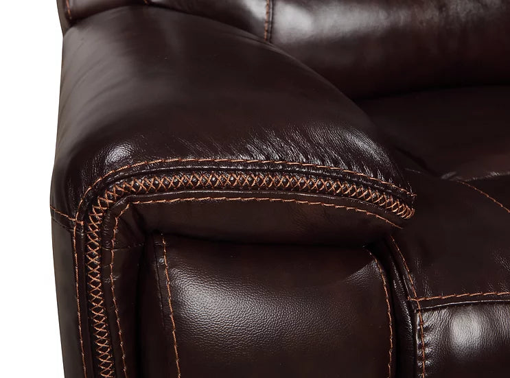 S2226 Rosewood (Leather/Power) Brown Recliner Set 3-Piece