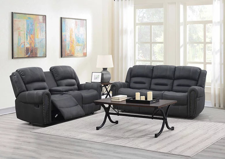 S8007 Houston (Grey Fabric) Recliner Set 3-Piece