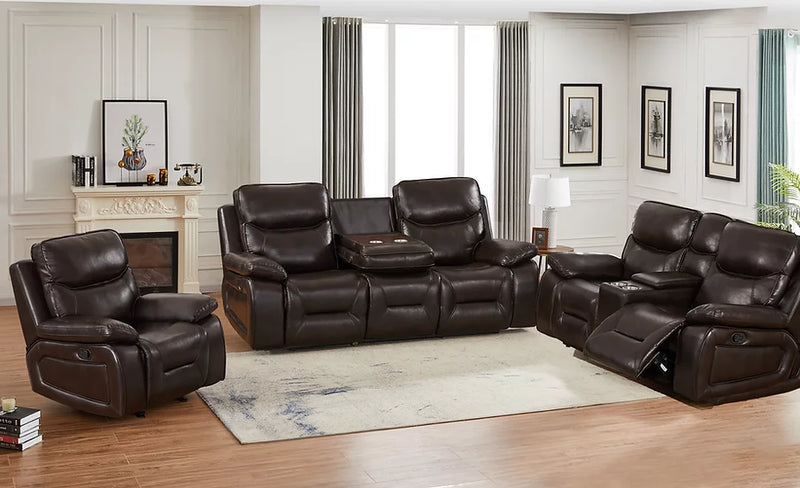 S7094 Flora (Oversize) Brown Recliner Set 3-Piece