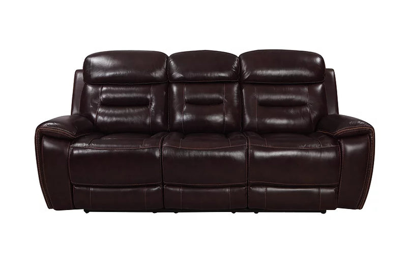 S2226 Rosewood (Leather/Power) Brown Recliner Set 3-Piece