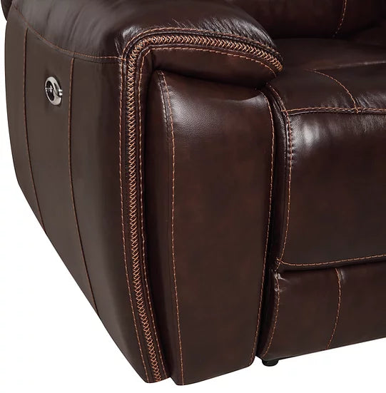 S2226 Rosewood (Leather/Power) Brown Recliner Set 3-Piece