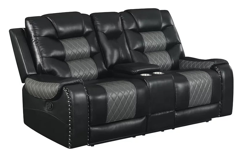 S1987 Phoenix Black Recliner Set 3-Piece