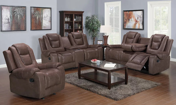 S9009 Galaxy Brown Recliner Set 3-Piece